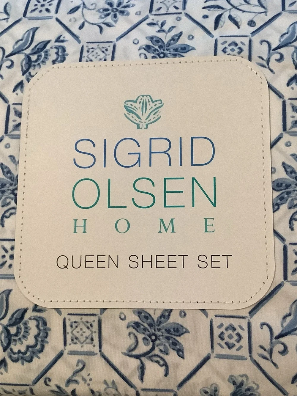 Sigrid Olsen Portugal Tile 4 Piece Queen Sheet Set New